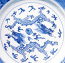 Dragons on Jingdezhen porcelain