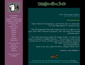 dragonsinn early website screenshot