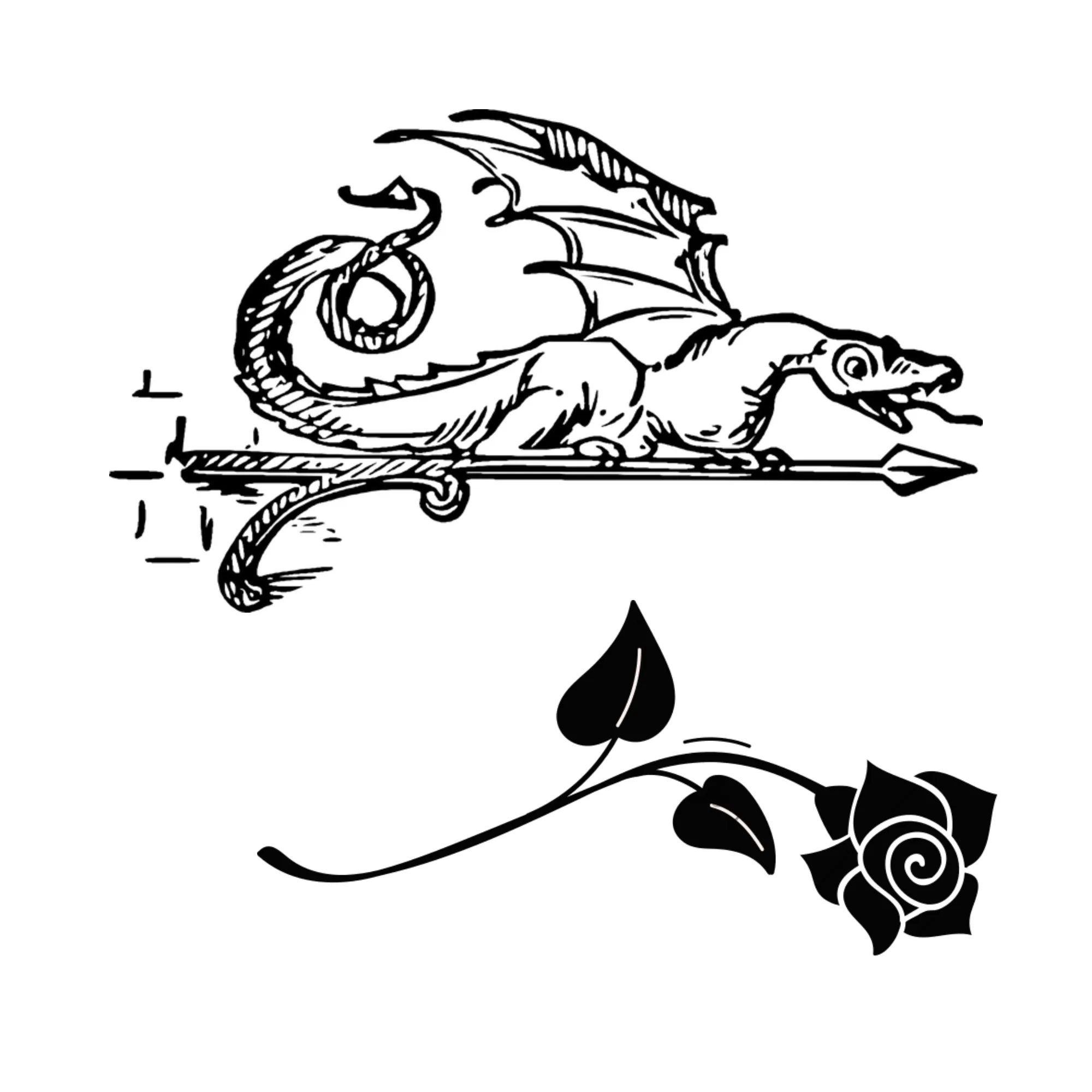 dragon and rose