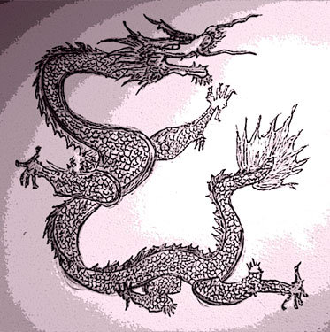 old Chinese dragon sketch