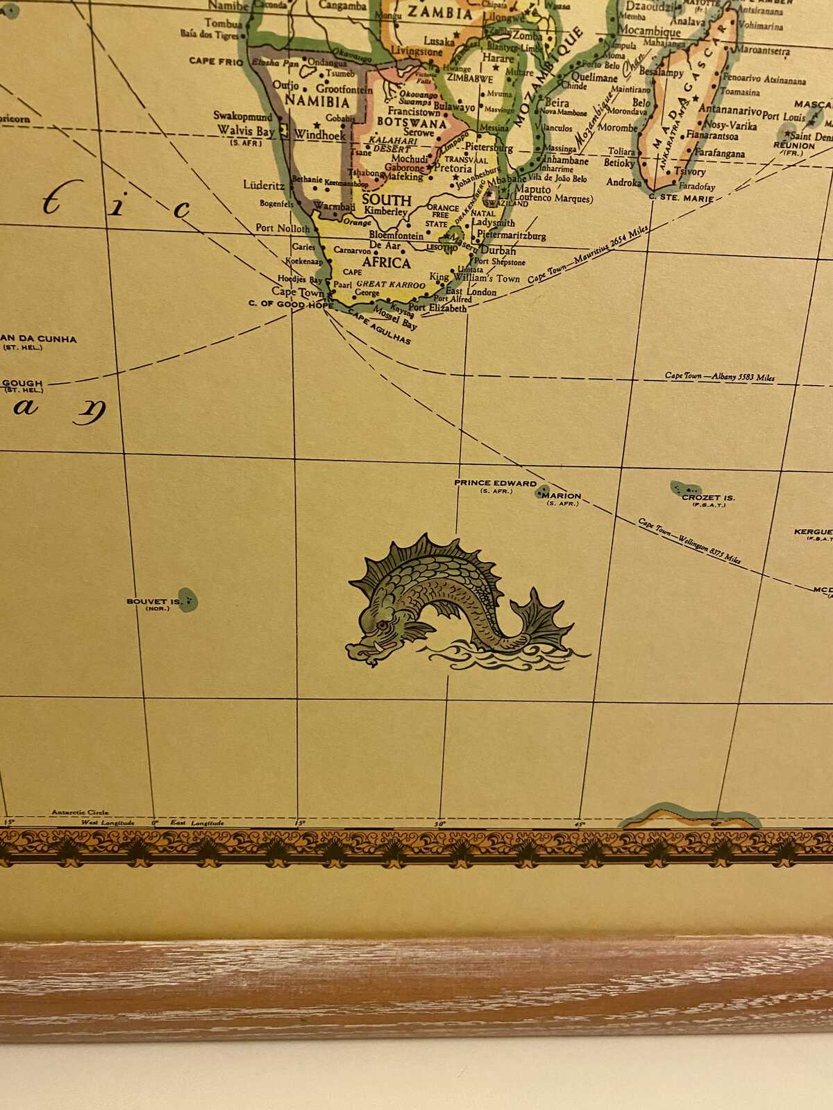 dragon sea serpent on world map