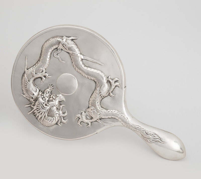 hand mirror with dragon