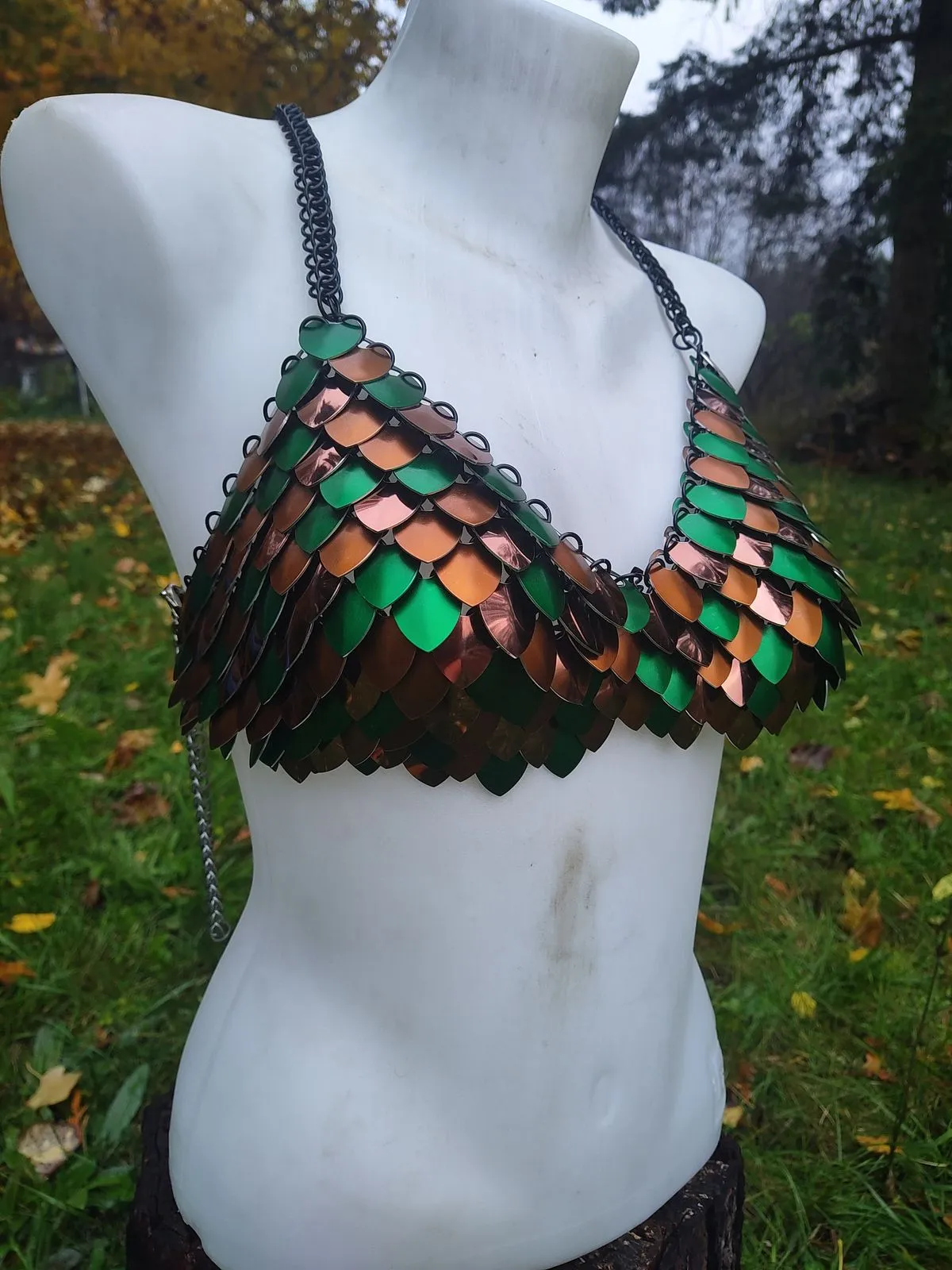 forest dragon scale mail bra