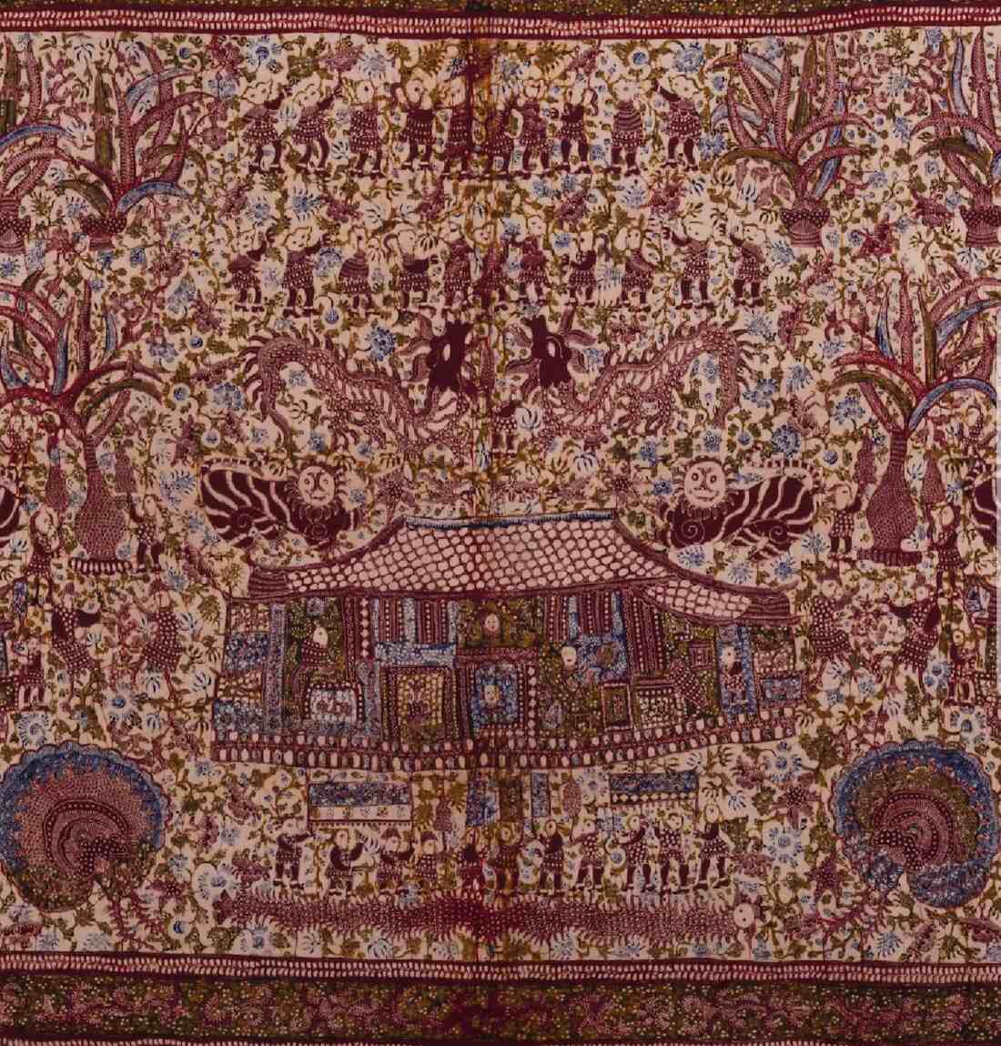 lasem batik with red dragon motifs