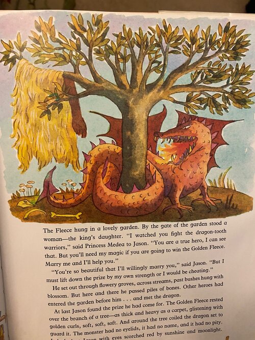art of dragon in Jason and Golden Fleece, by Emma Chichester Clark