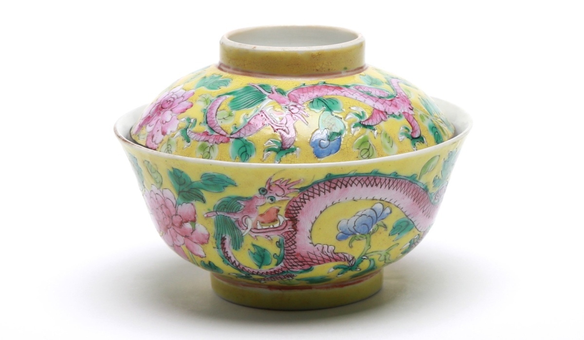 Porcelain Covered Bowl (Dragon & Phoenix)