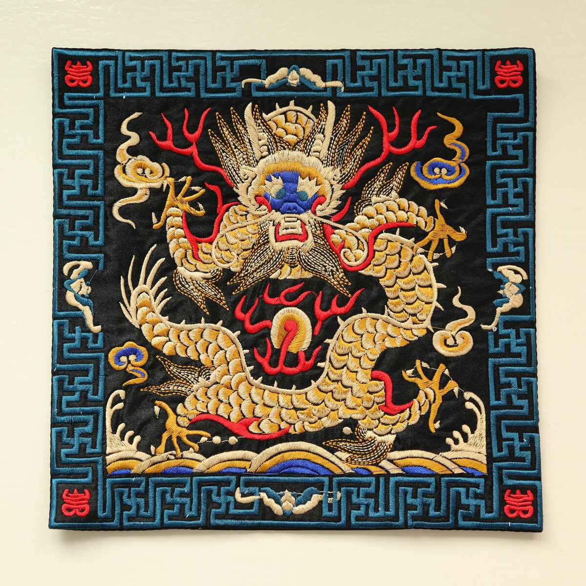 Chinese Dragon Silk Brocade Altar Cloth