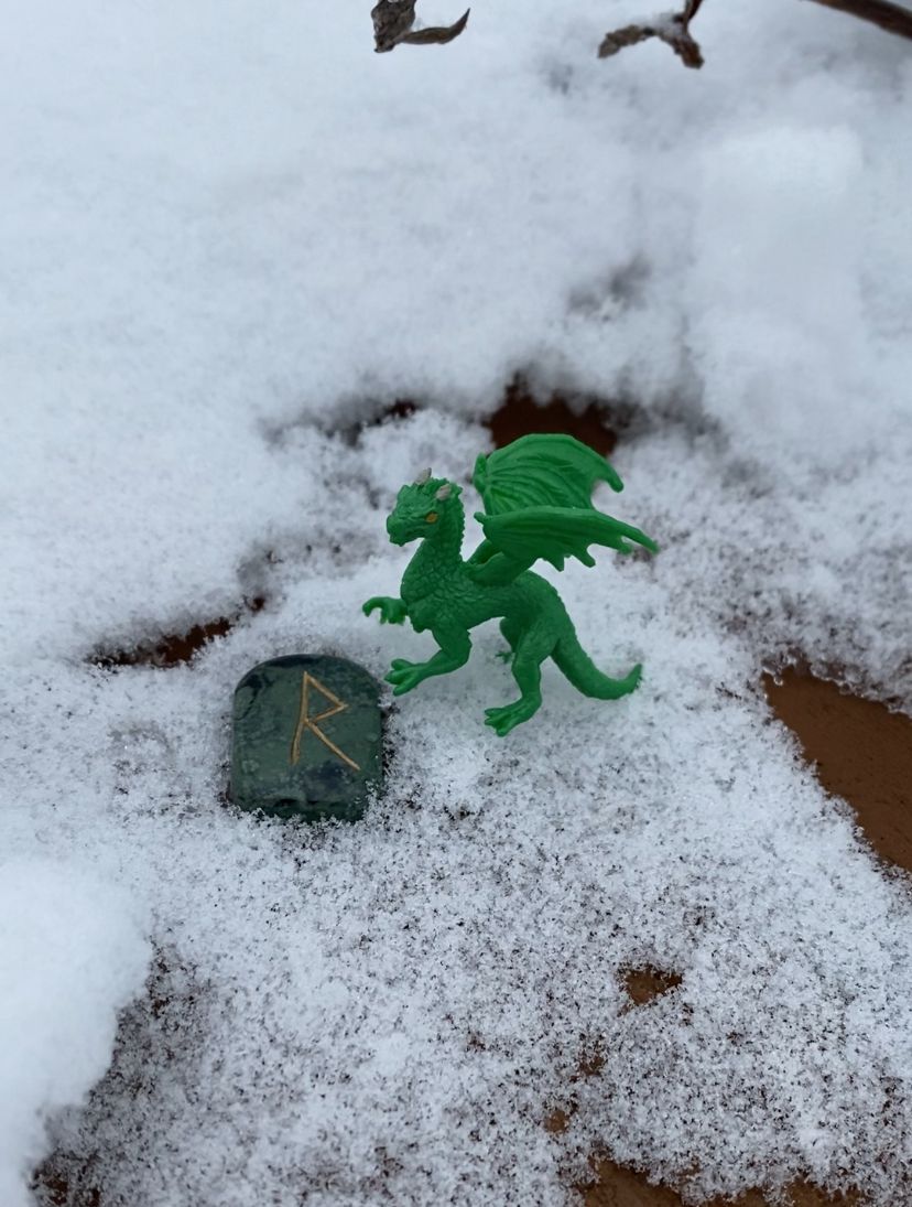 miniature rubber green dragon