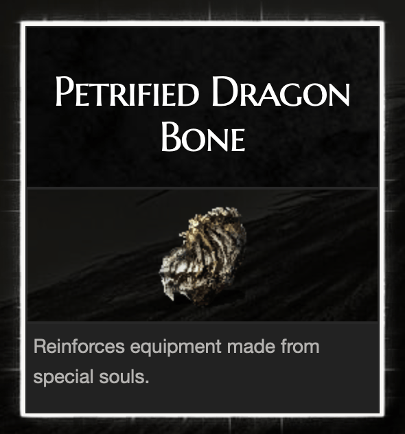 petrified dragon bone, dark souls 2