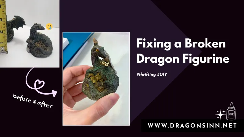 diy fixing broken dragon figurine
