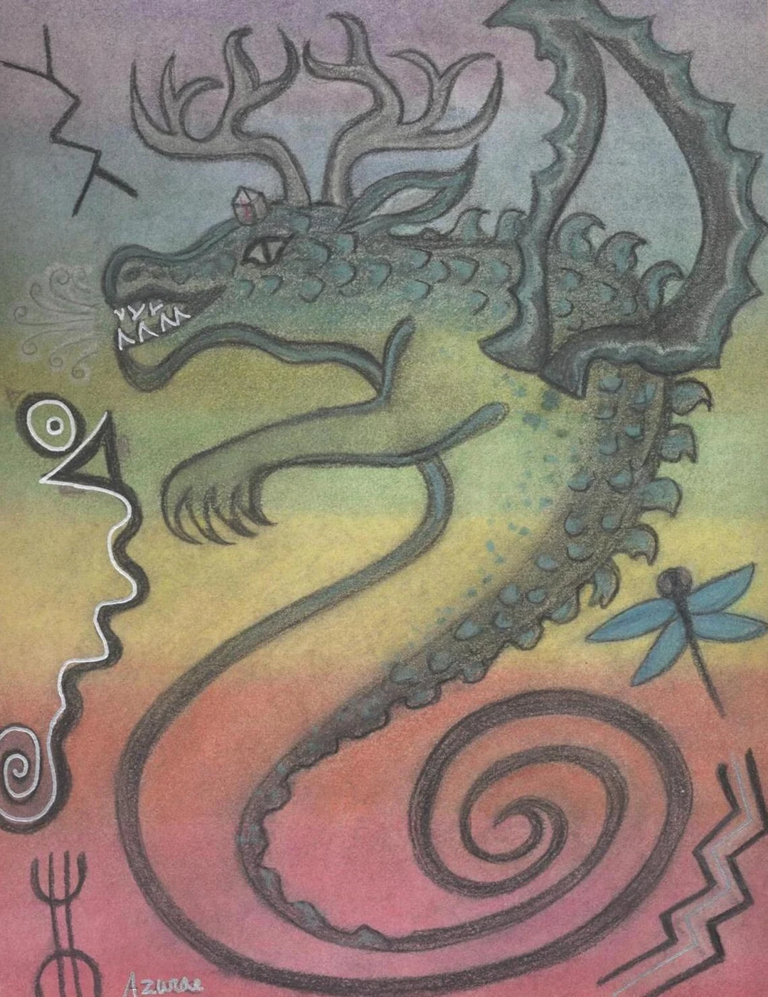 Cherokee Dragon Uktena art by Azurae Windwalker